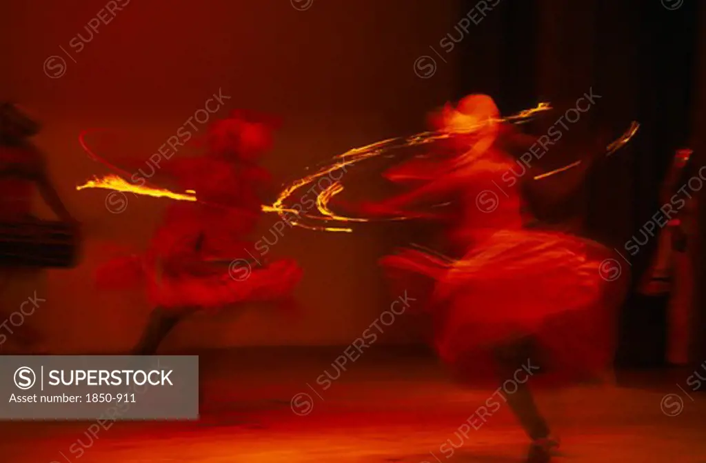 Sri Lanka, Kandy, Kandy Dancers In Movement Blur
