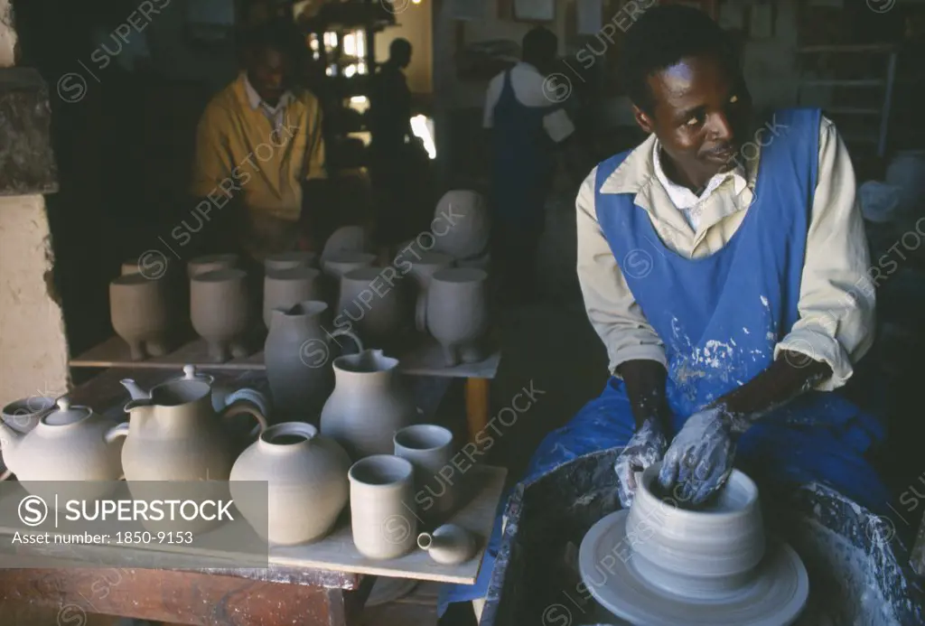 Malawi, Dedza, Pottery Producing Fair Trade Goods For Export.
