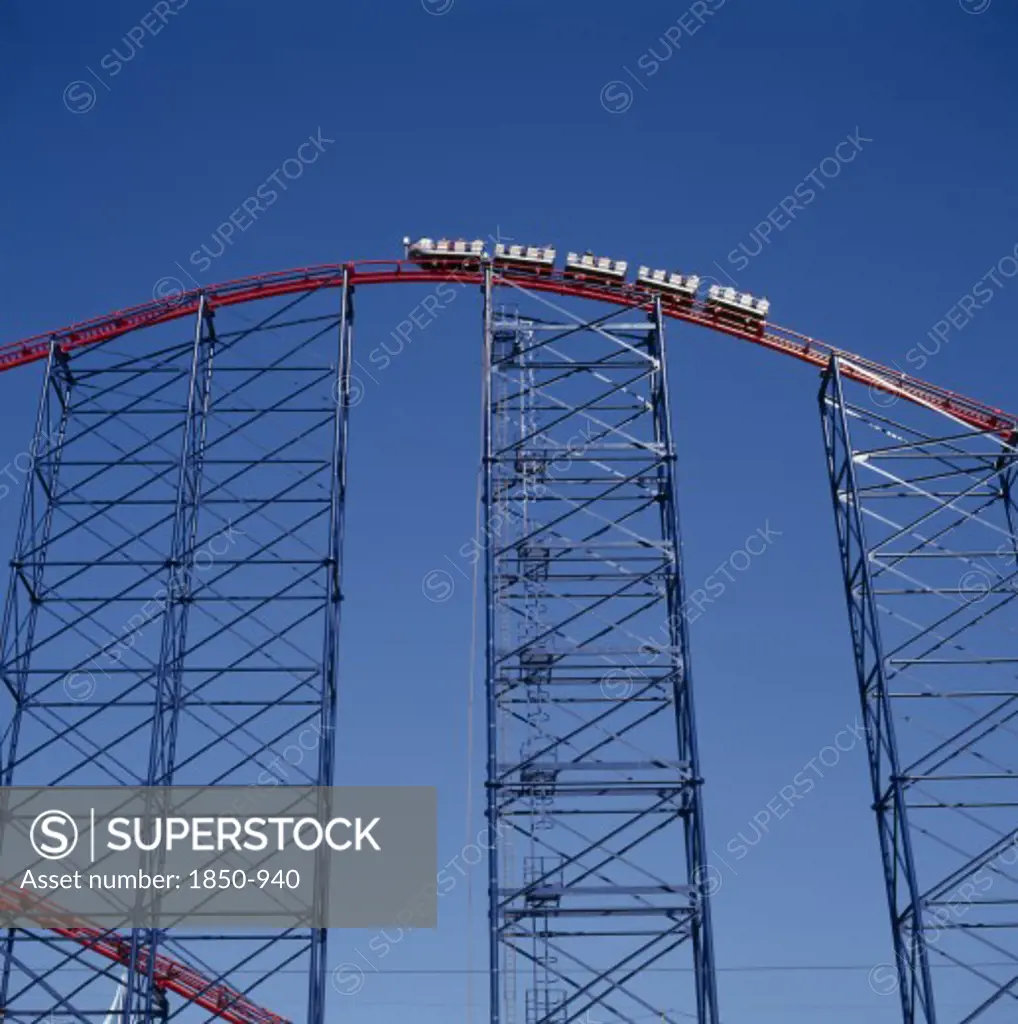 England, Blackpool, 'View Looking Up At A Carriage At The Top Of The Big One Roller Coaster, The Tallest In The World'