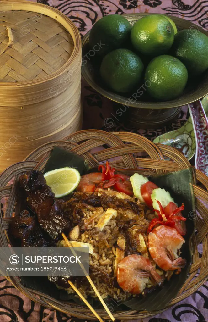 Indonesia, Food, Nasi Goreng.  Traditional Fried Rice Dish Containing Vegetables And Meat Or Fish.