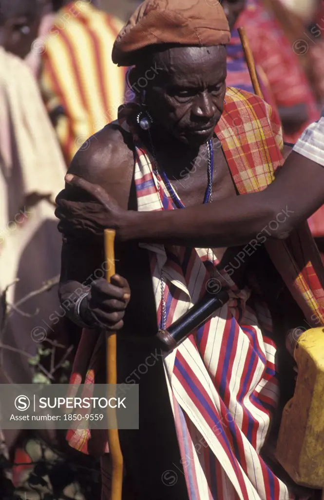 Kenya, Kajiado, Many Of The Maasai Men Get So Drunk On Gourds Filled With Honey Beer That They Can Barely Stand And Are Drunk At The Beginning Of An Initiation Ceremony That Will Bring The Young Maasai Moran Or Young Warriors Into Manhood.