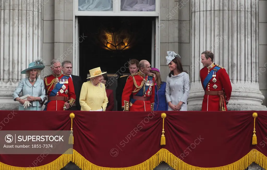 Royal Balcony  Queen Elizabeth II  Duke Edinburgh and Family