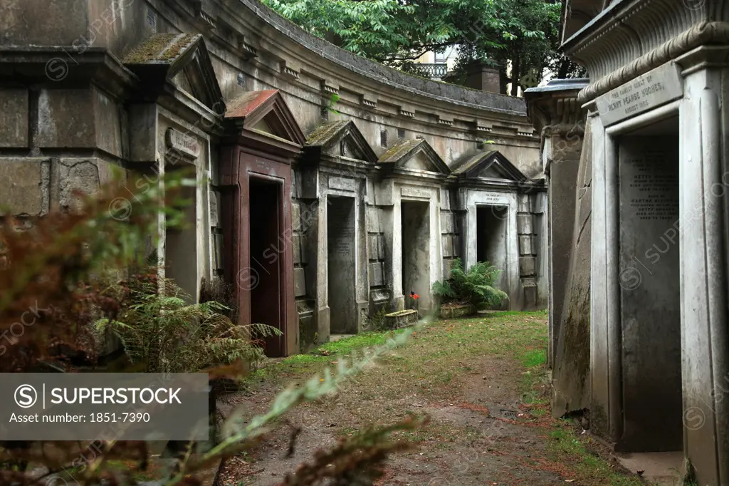 'Circle of Lebanon Vaults' at the Highgate Cemetery West in London England