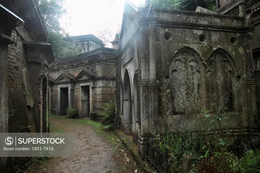 'Circle of Lebanon Vaults' at the Highgate Cemetery West in London England