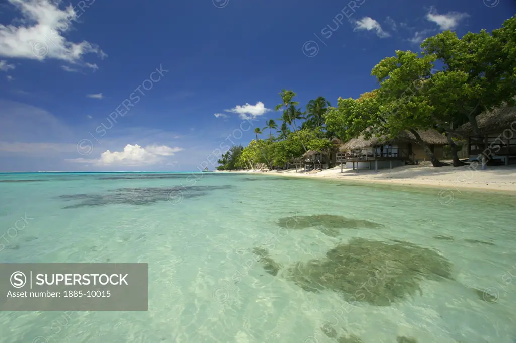 Society Islands, Bora Bora, Bora Bora, Tropical beach and sea