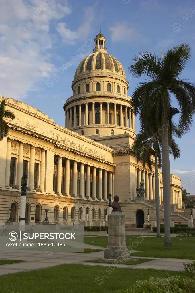 Caribbean, Cuba, Havana, The Capitol Building in Parque Central  in warm sun