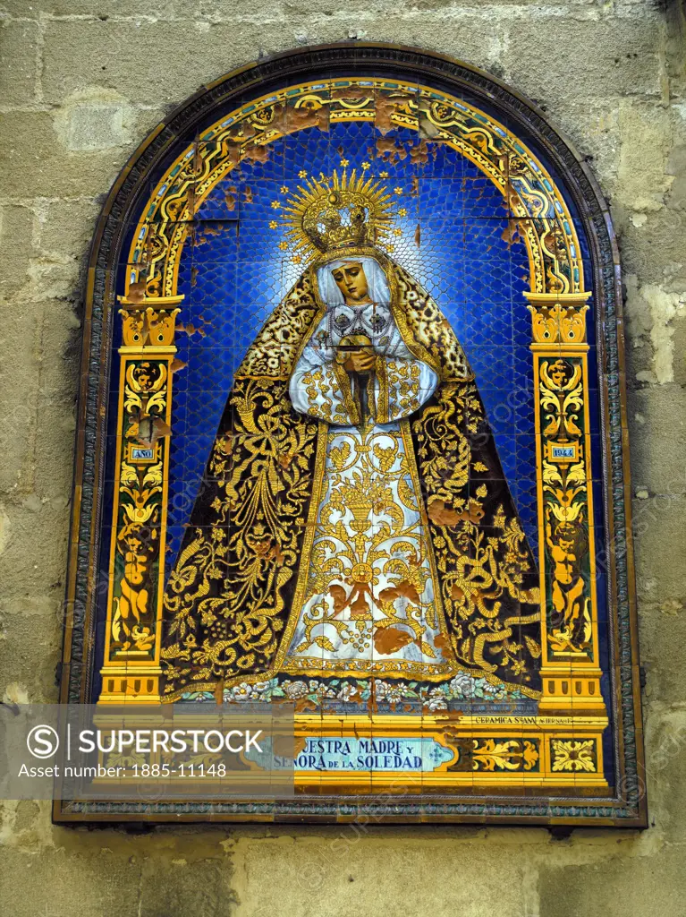 Spain, Andalucia, Jerez, Religious mosaic