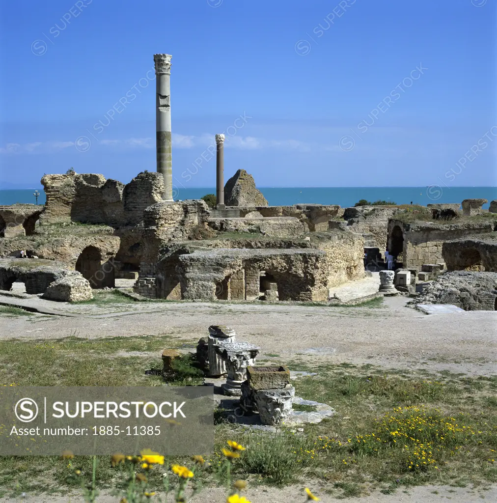 Tunisia, Tunis, Carthage, Antonine Baths - ruins of ancient Roman baths
