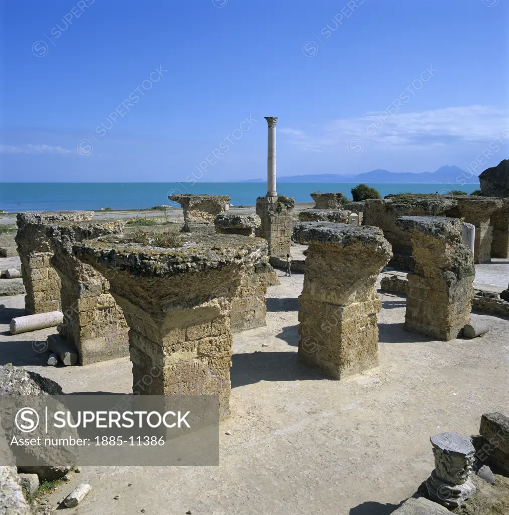 Tunisia, Tunis, Carthage, Antonine Baths - ruins of ancient Roman baths