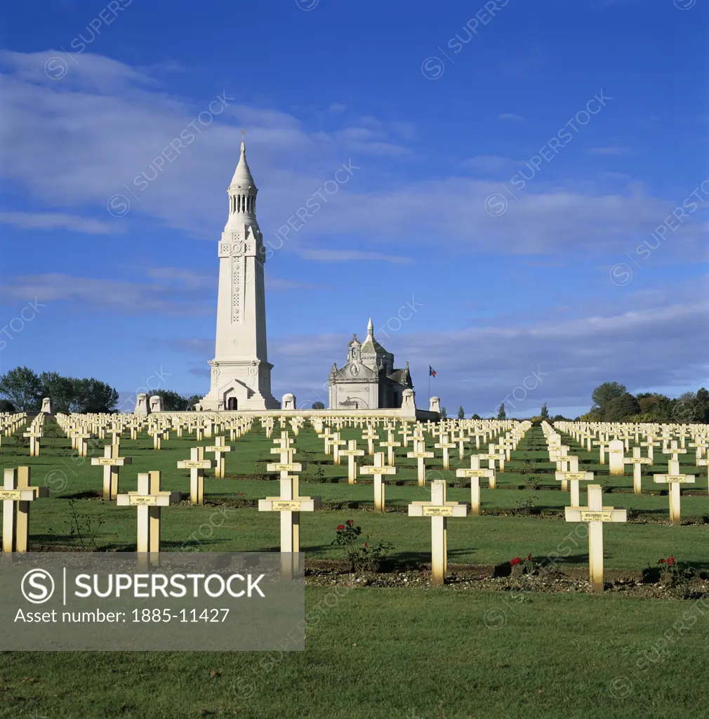 France, Nord pas de Calais, Arras - near, WW1 French military cemetery at Notre Dame de Lorette