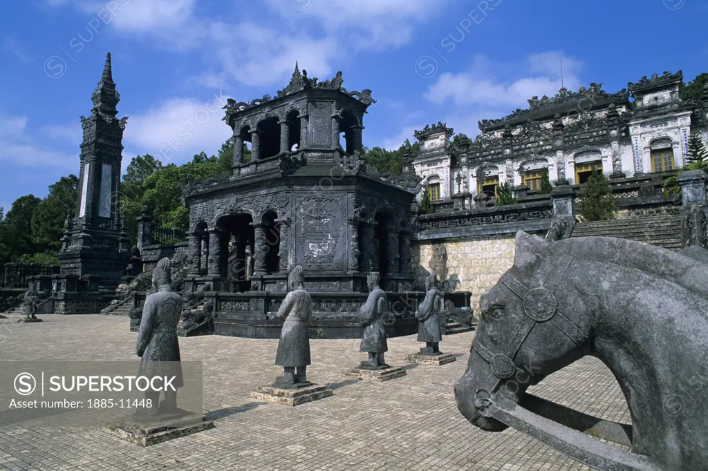 Vietnam, , Hue - near, The Court of Honour with Tomb of Khai Dinh and Emperors Mausoleum