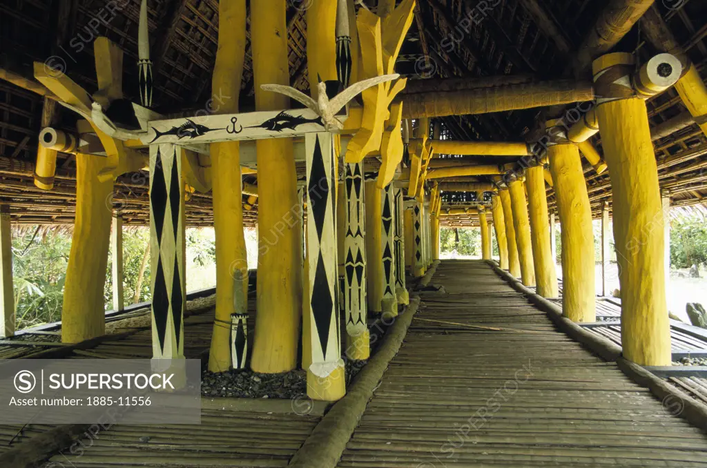 Micronesia, Yap State, Yap, Traditional building - interior