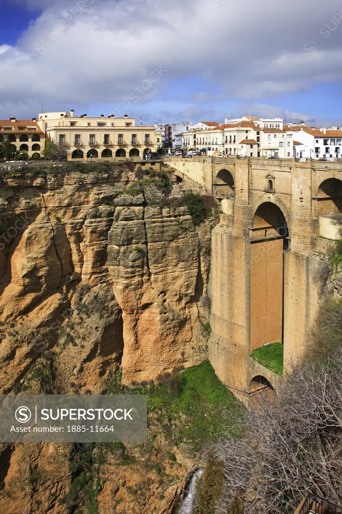 Spain, Andalucia, Ronda, Puente Nuevo bridge over the El Tajo river gorge