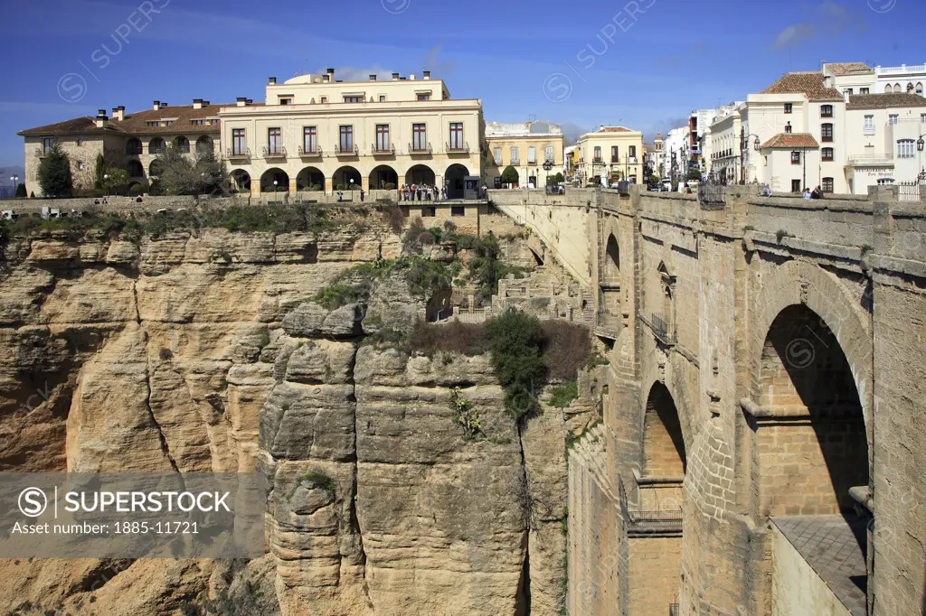 Spain, Andalucia, Ronda, Puente Nuevo bridge over the El Tajo gorge