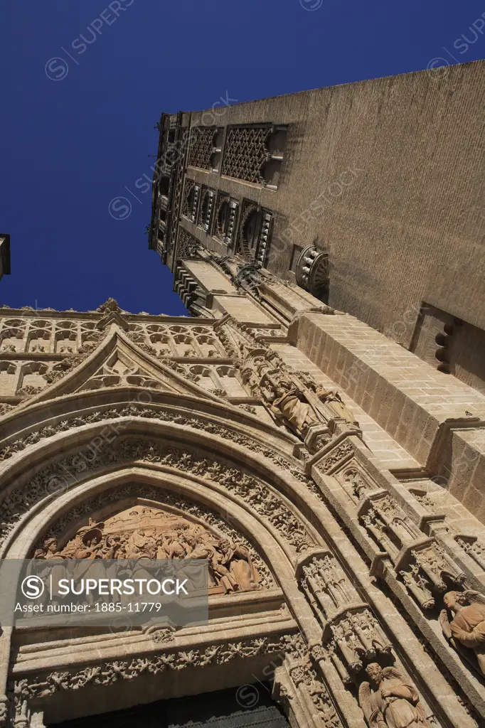 Spain, Andalucia, Seville, The Cathedral - ornate facade