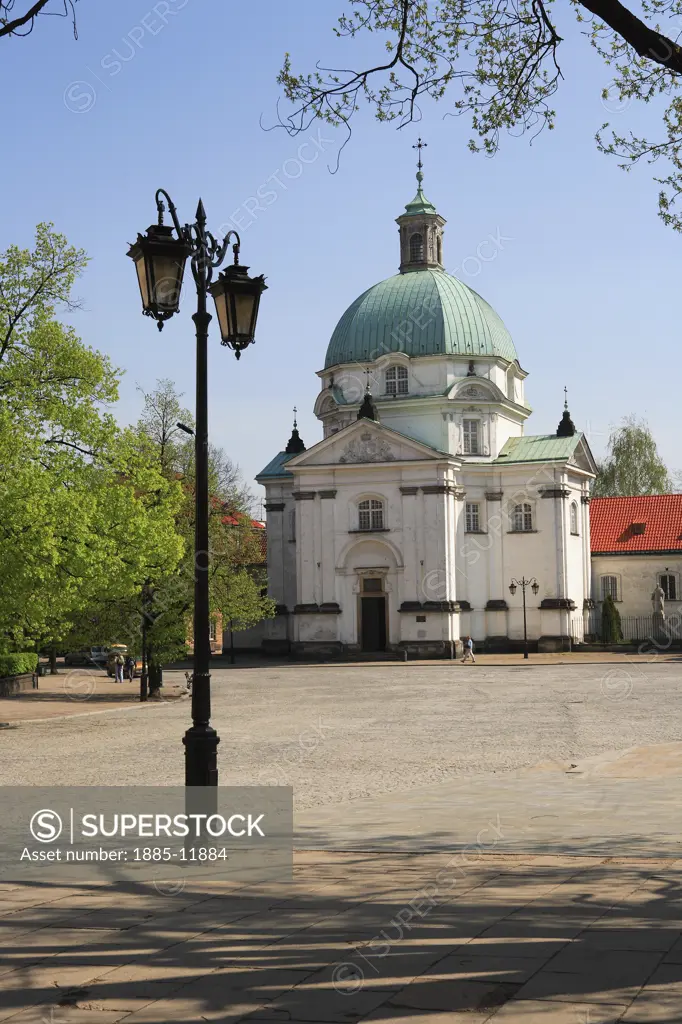 Poland, , Warsaw, Rynek Nowego Miasta - New Town Square - and Church of St Kazimiers