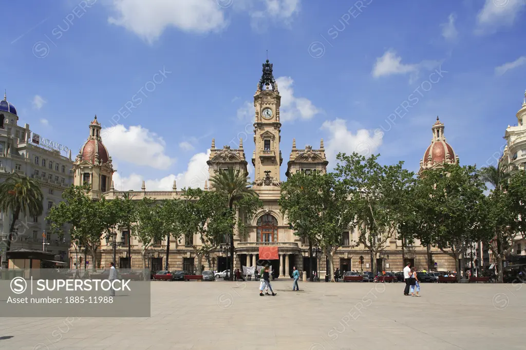 Spain, Valencia Region, Valencia, Plaza Ayuntamiento - the town hall