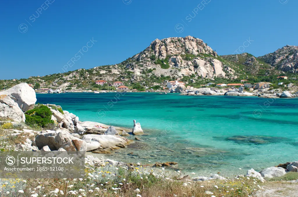 Italy, Sardinia, La Maddalena, Beach and bay