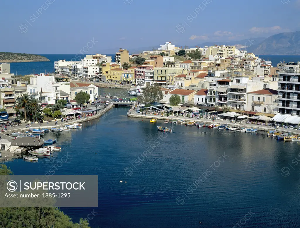 Greek Islands, Crete, Agios Nikolaos,  Harbour View