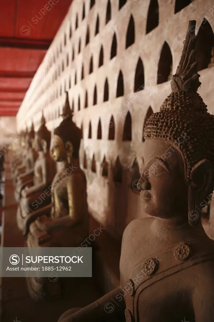 Laos, , Vientiane, Buddha statues at Wat Si Saket