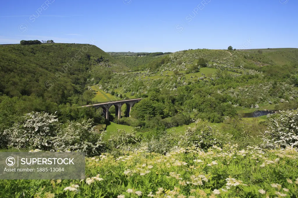 UK - England, Derbyshire, Monsal Dale, Viaduct from Monsal Head