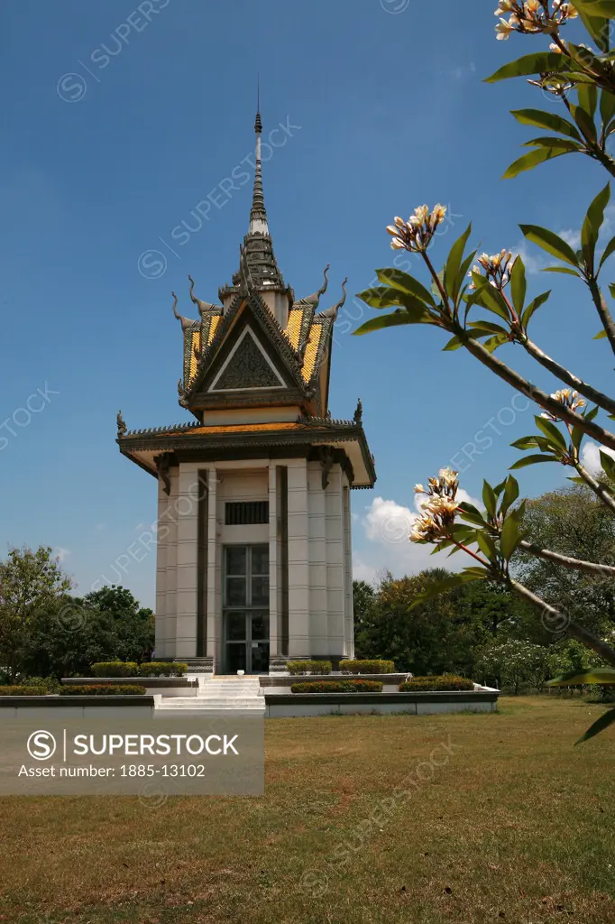 Cambodia, , Phnom Penh - near, Memorial stupa at Choeung Ek - the Killing Fields