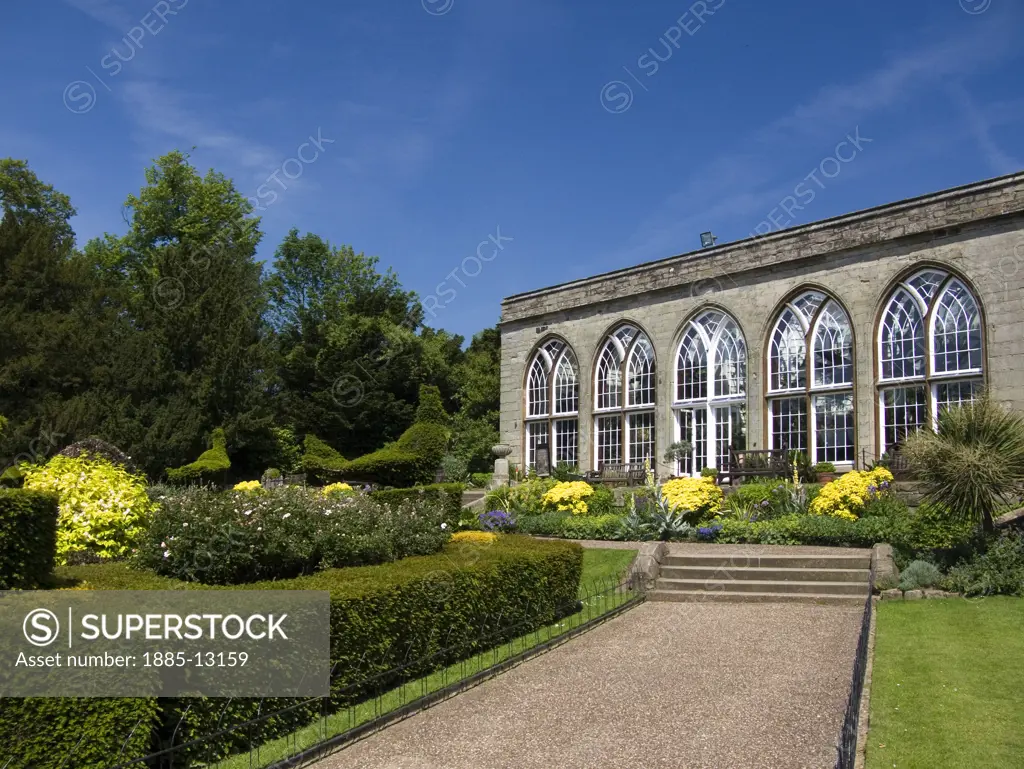 UK - England, Warwickshire, Warwick, Warwick Castle - Conservatory in Peacock Garden