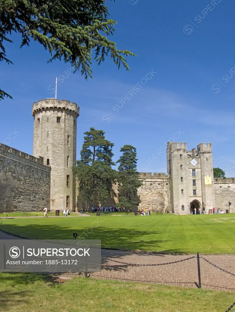 UK - England, Warwickshire, Warwick, Warwick Castle - Guy's Tower with Gatehouse and Barbican