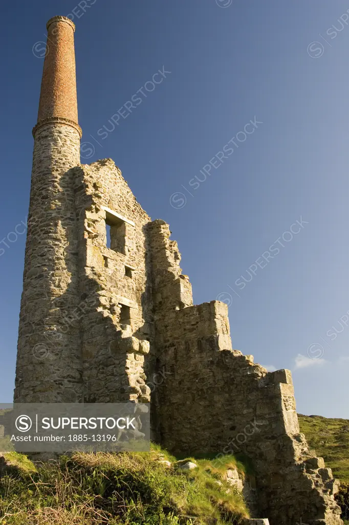 UK - England, Cornwall, General, Tin mine smelting chimney