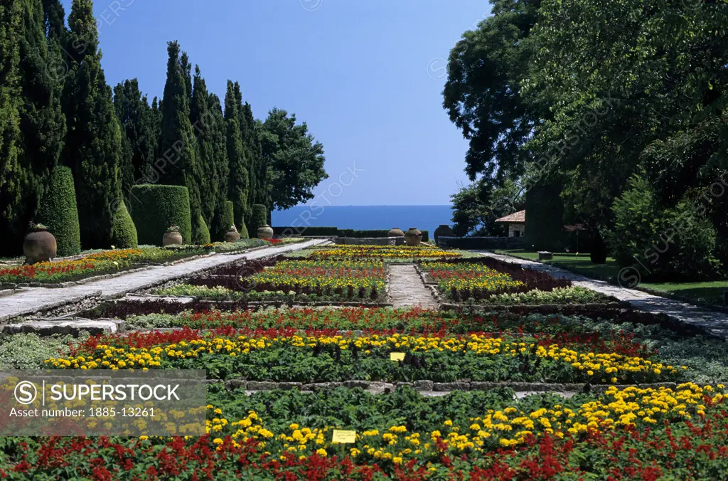 Bulgaria, , Balchik, Palace of Queen Marie - Botanical Gardens leading down to the sea