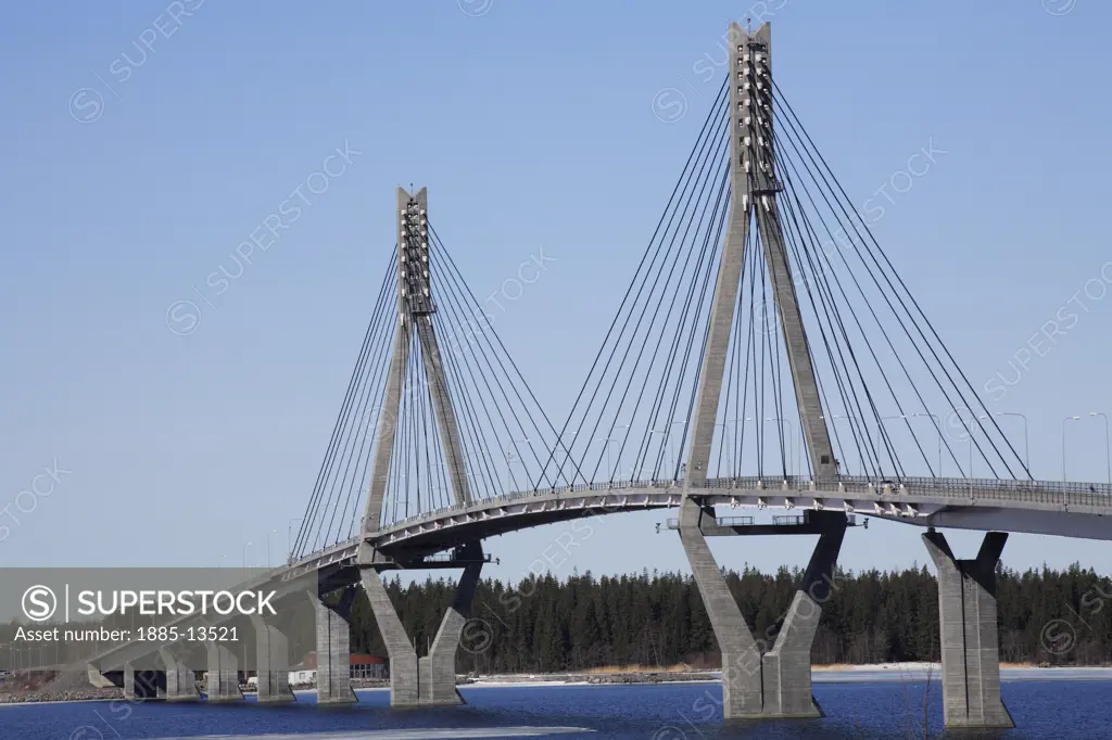 Finland, , Replot, Replot Bridge in winter
