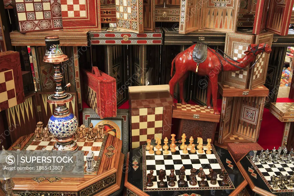 Turkey, Mediterranean, Fethiye, Chess boards and hubble bubble pipes in the market