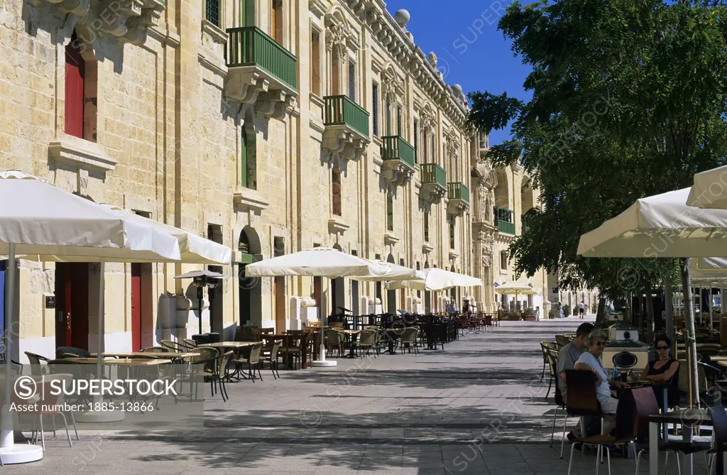 Maltese Islands, Malta, Valletta, The Waterfront - cruise ship terminal with shops and restaurants