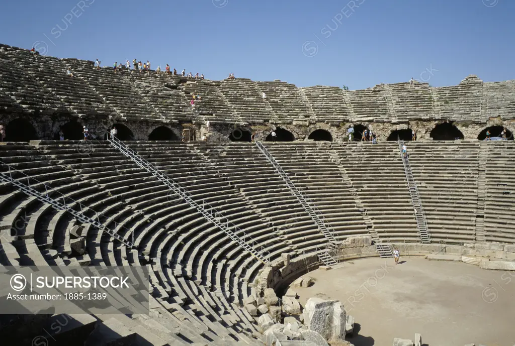 Turkey, Mediterranean, Side - The Theatre, Largest amphitheatre in Pamphylia
