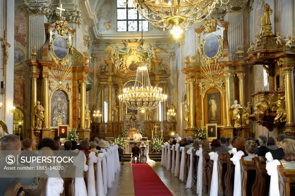 Poland, , Warsaw, Wedding ceremony in St Annes Church in the Old Town