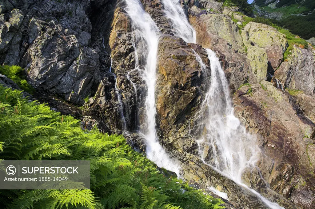 Poland, , Tatra Mountains - Zakopane, Siklawa waterfall in Five Ponds Valley