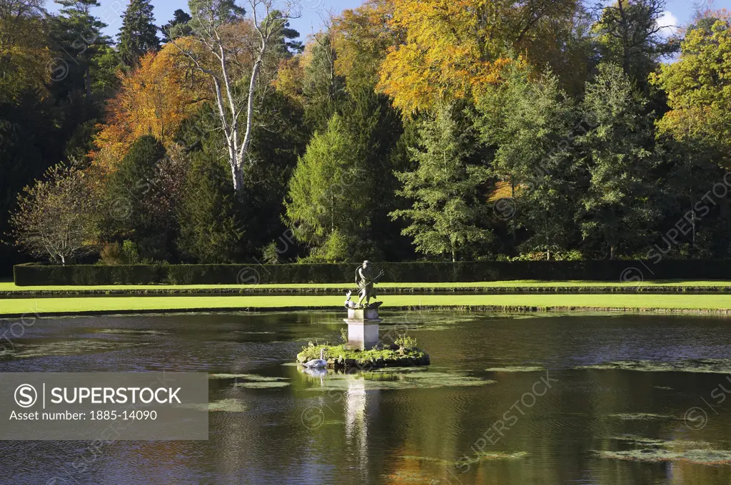 UK - England, Yorkshire, Ripon - near, Studley Royal - the Water Garden in autumn