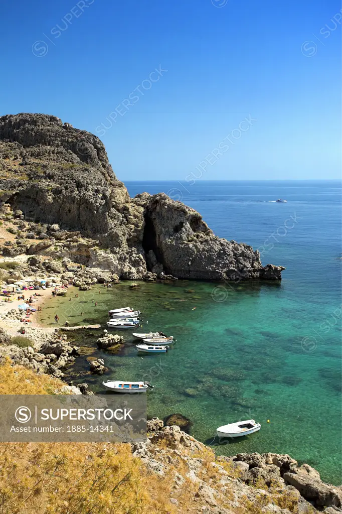 Greek Islands, Rhodes Island, Lindos , St Pauls Bay - the harbour