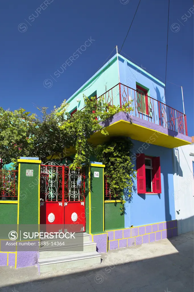 Greek Islands, Rhodes Island, Koskinou, Colourful house