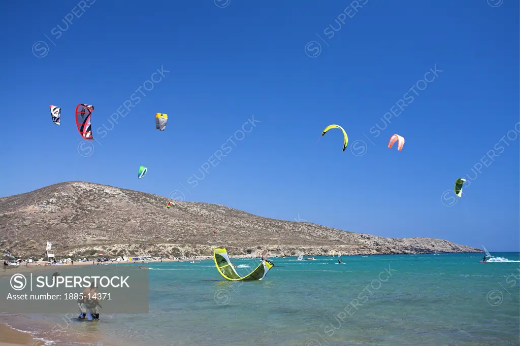 Greek Islands, Rhodes Island, Prasonisi, Kitesurfing