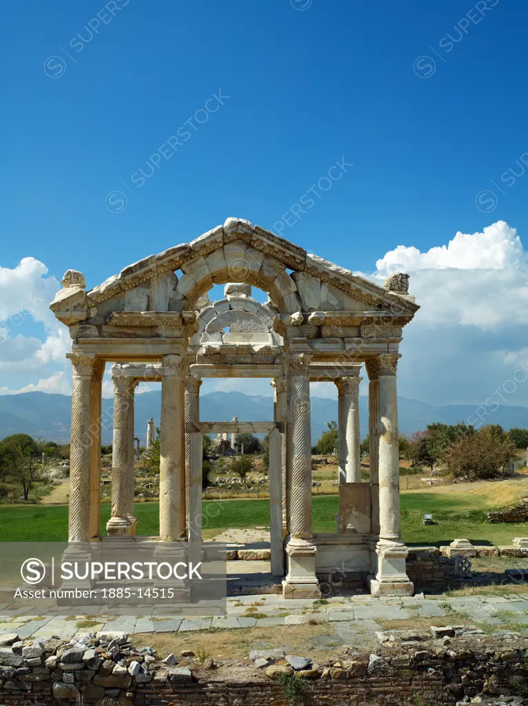 Turkey, Aegean, Aphrodisias, The Tetrapylon - monumental gateway