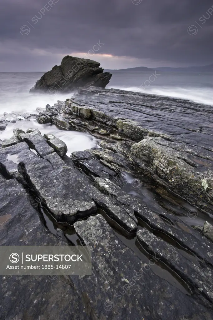 UK - Scotland, Highland, Isle of Skye, Coastal rock formations at Elgol
