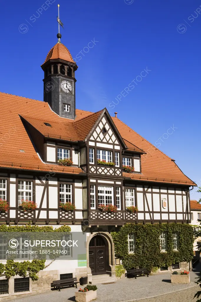 Germany, Saxony-Anhalt, Gernrode, Half-timbered Town Hall