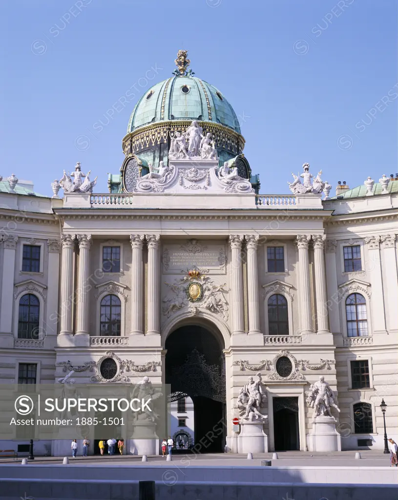 Austria, , Vienna, The Hofburg from Michaelerplatz