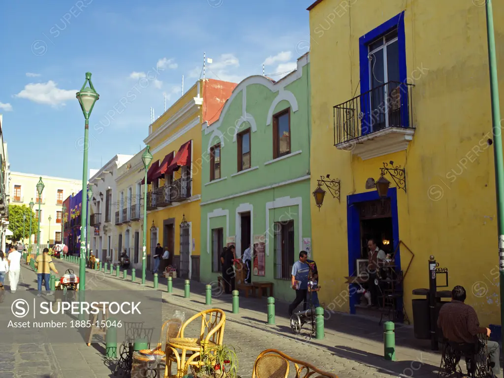 Mexico, , Puebla, A street in the Historic District