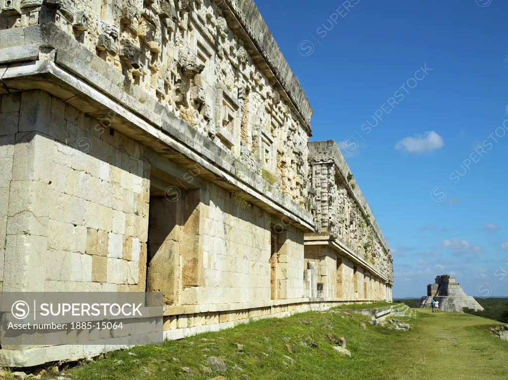 Mexico, Yucatan, Uxmal, Ruins of Uxmal - the Governor's Palace