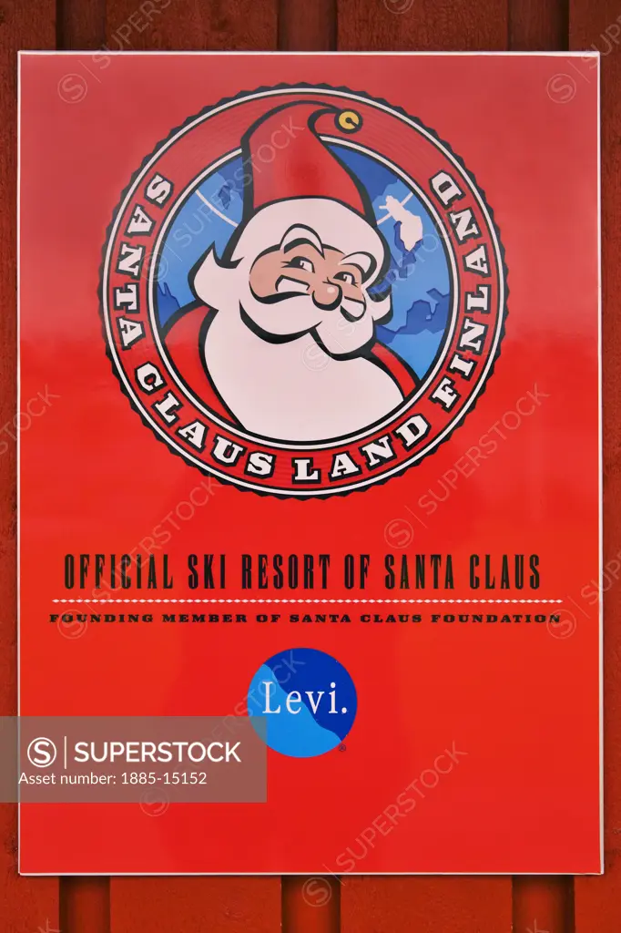 Finland, Lapland, Levi, Sign - Official Ski Resort of Santa Claus 
