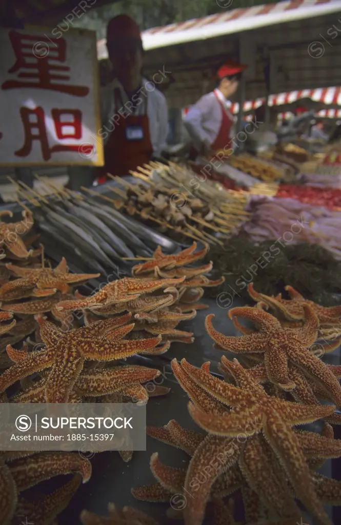 China, , Beijing, Seafood stall