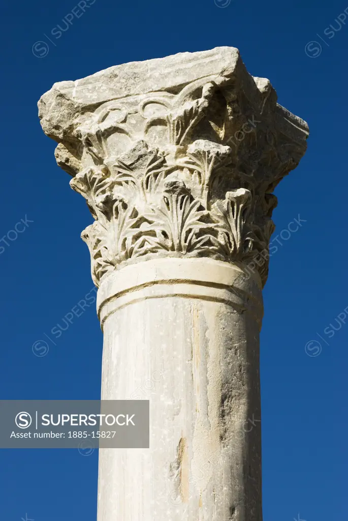 Cyprus, South, Kourion, Classical column - detail