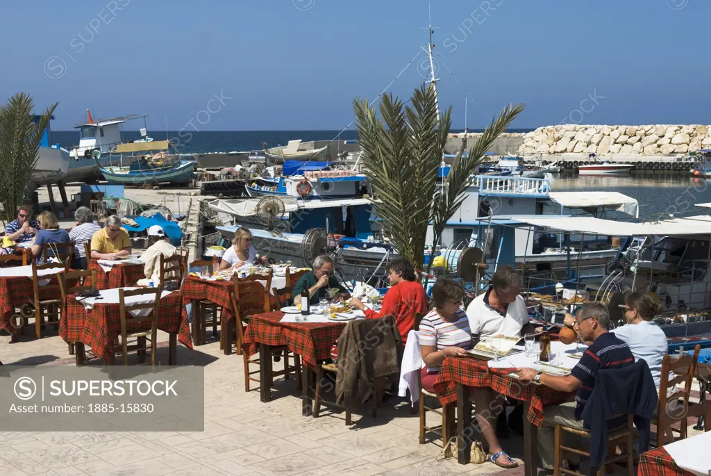 Cyprus, South, Latchi, Harbourside restaurant